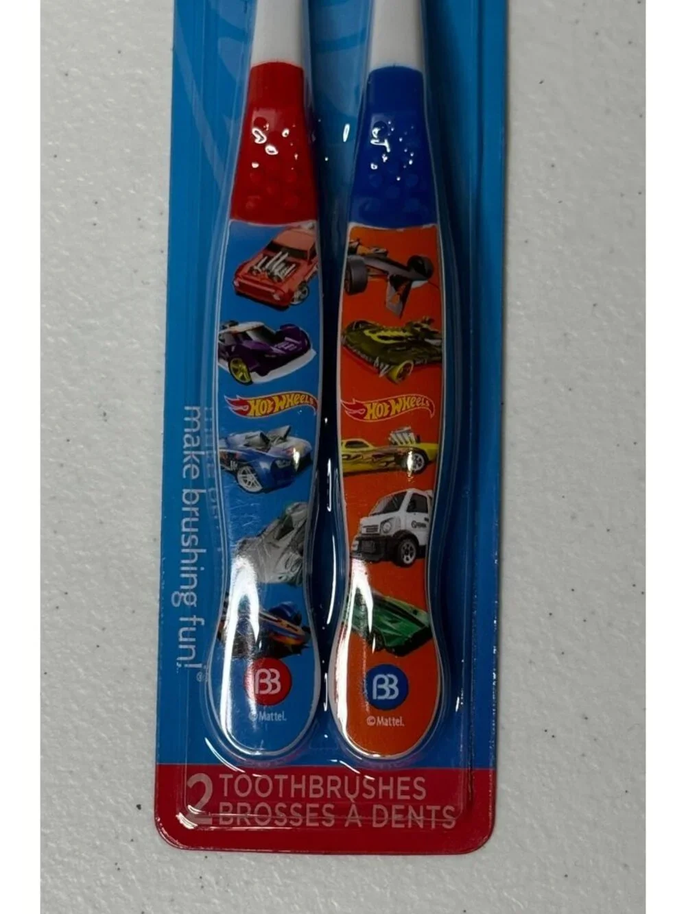 Hot Wheels Kids Toothbrush 2 Pack Brush Buddies Soft Bristles Sealed